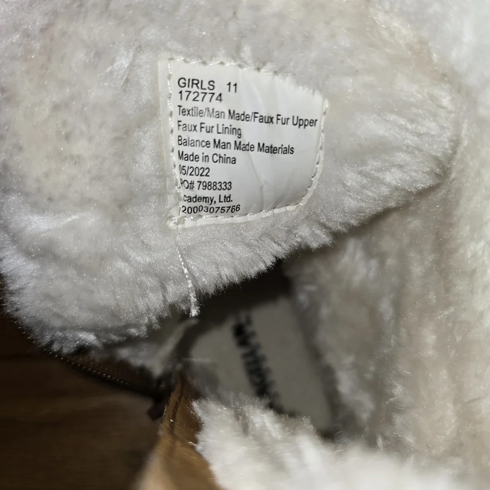 Magellan Outdoors Brown Kids Snow Boots with White Fur